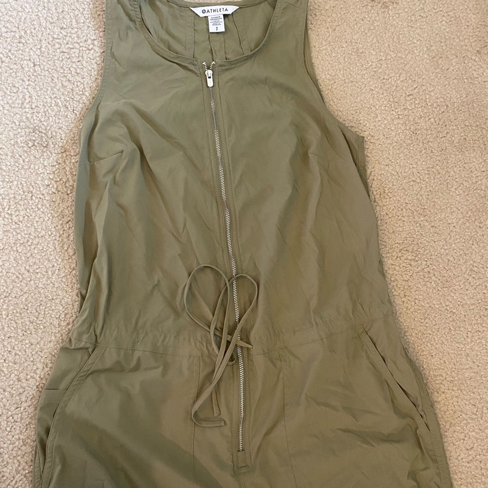Athleta Sage Green Zip-Up jumpsuit